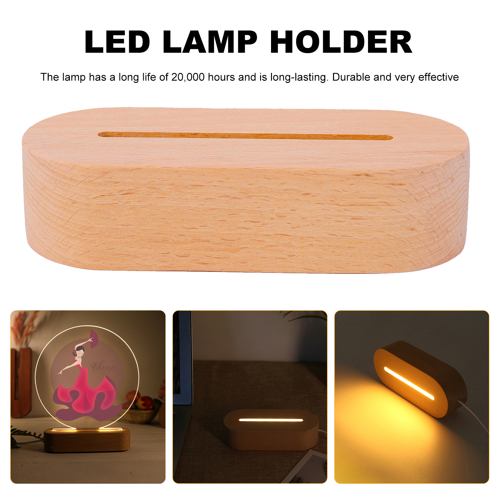 Lámpara Ilusión 3D Luz de Noche LED Danzante de Flamenco con Nombre Personalizado-Jessemade ES