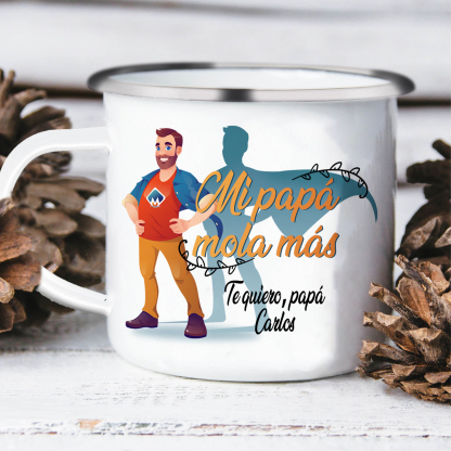 Taza para papá con 1 nombre personalizado-Jessemade ES