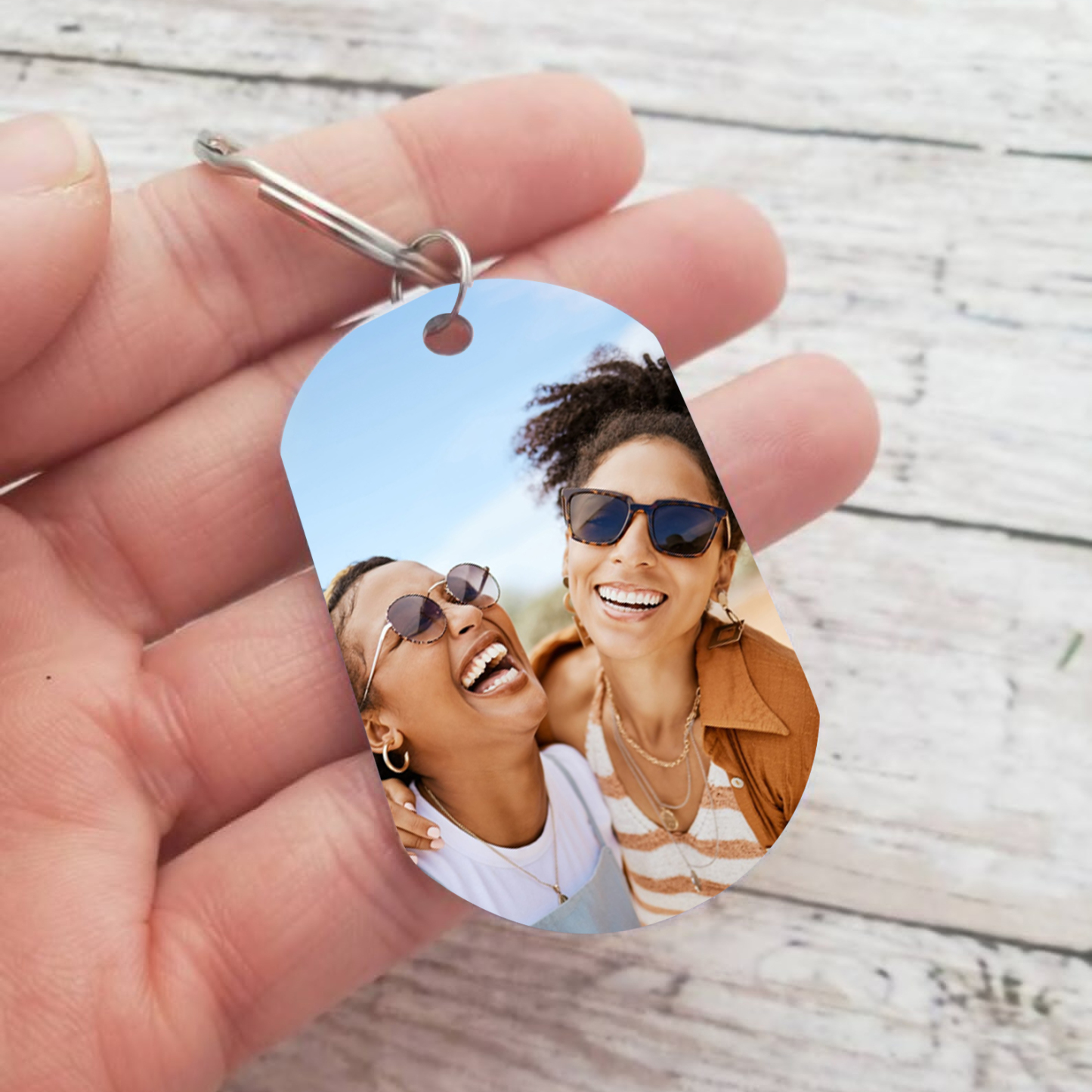 A mi amiga - Llavero con 2 nombres personalizados con foto-Jessemade ES