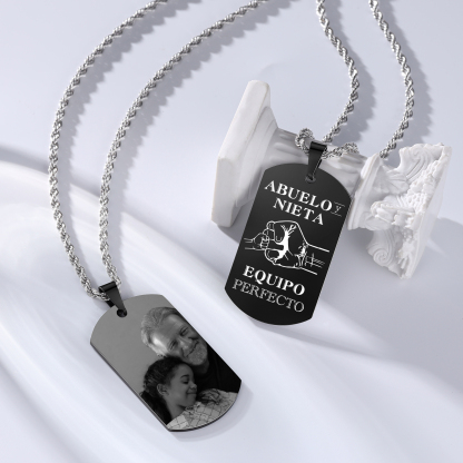 A MI ABUELO-Collar abuelo y nieta de placa personalizada con foto-Jessemade ES