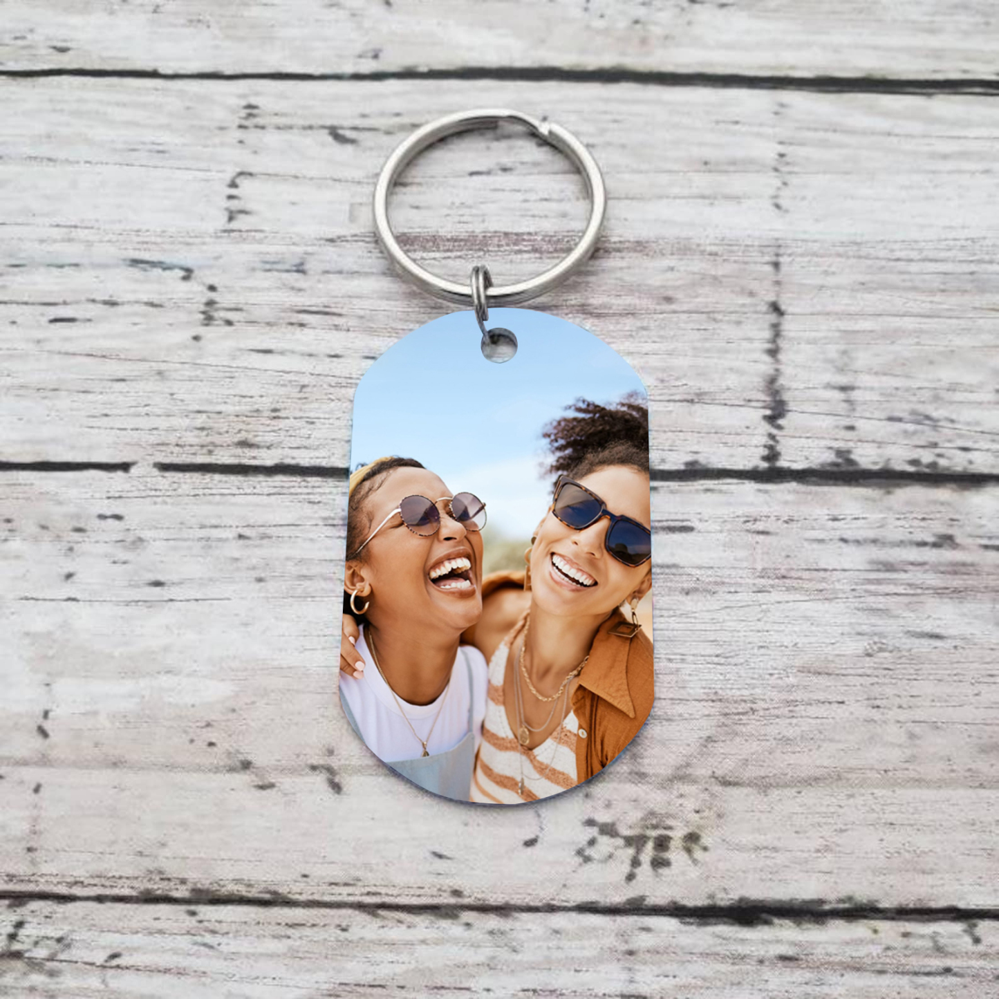 A mi amiga - Llavero con 2 nombres personalizados con foto-Jessemade ES