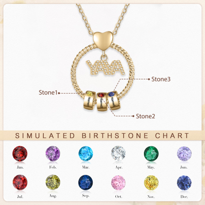 A mi abuela - Kit de regalo de cartera "Esta abuela pertenece a..." y collar ''YAYA'' 3 nombres personalizados con caja | Jessemade