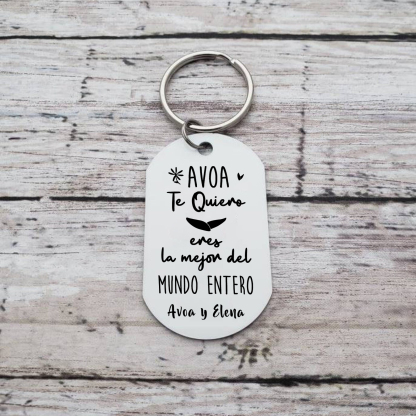 A mi abuela - Llavero 1 Texto Personalizado AVOA TE QUIERO-Jessemade ES