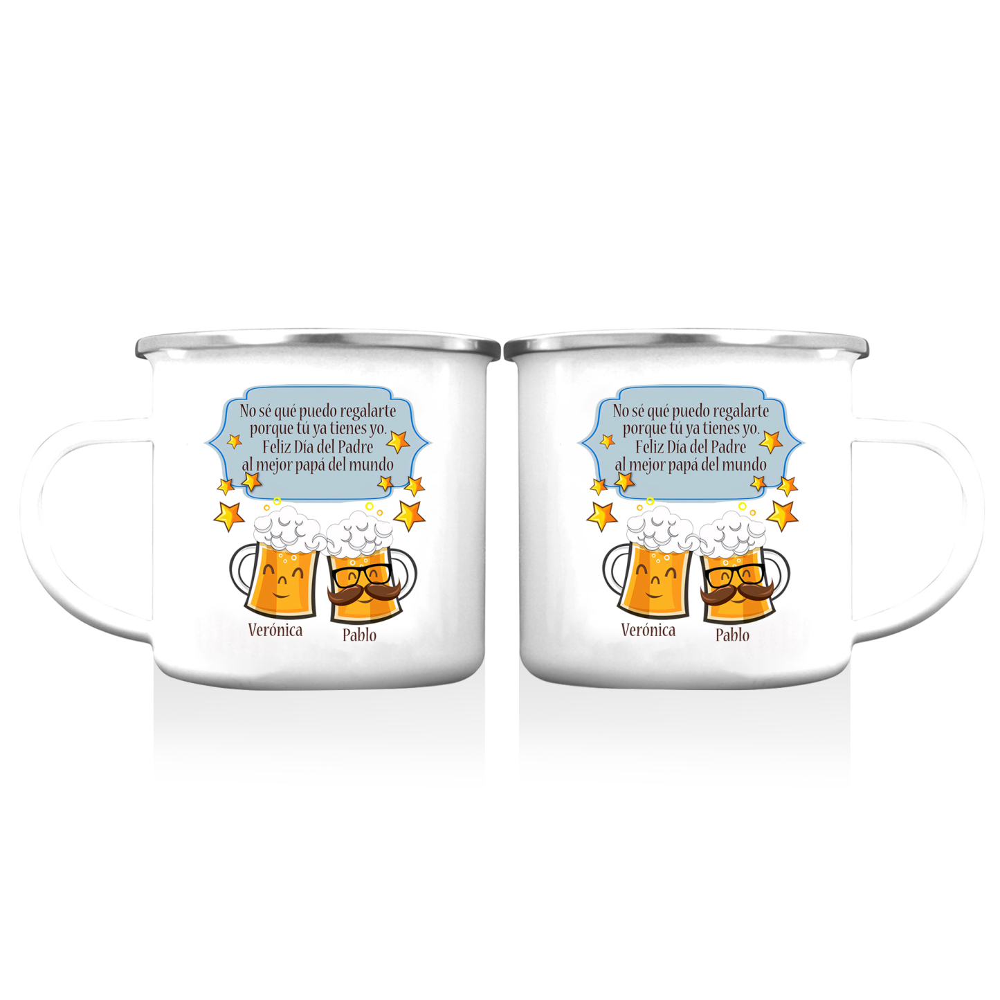 Taza para papá con 2 nombres personalizados-Jessemade ES