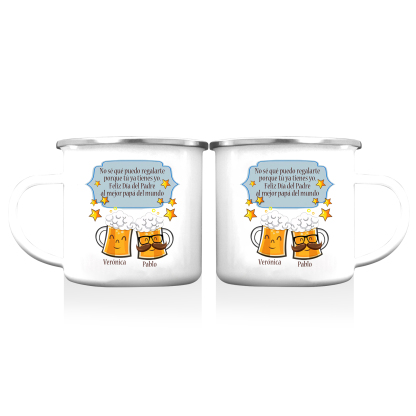 Taza para papá con 2 nombres personalizados-Jessemade ES