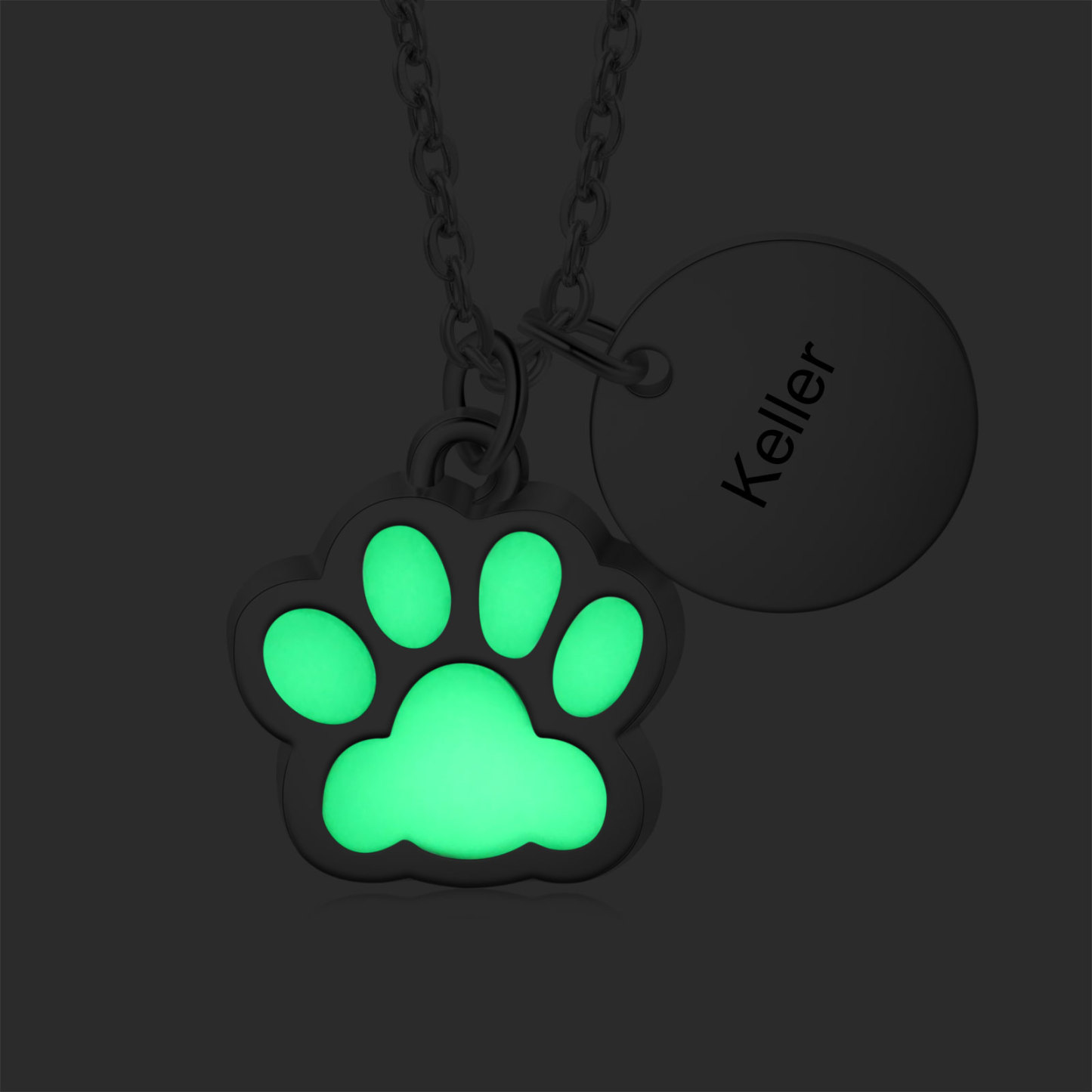Collar para pareja de pata fluorescente con nombre personalizado-Jessemade ES
