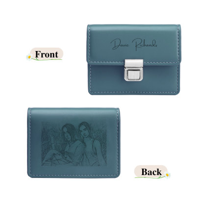 Cartera, billetera con 1 texto y 1 foto personalizados monedero clásico para mujer-Jessemade ES