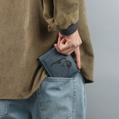 Cartera, billetera personalizada con 1 foto, 1 nombre y 1 letra monedero para hombre-Jessemade ES