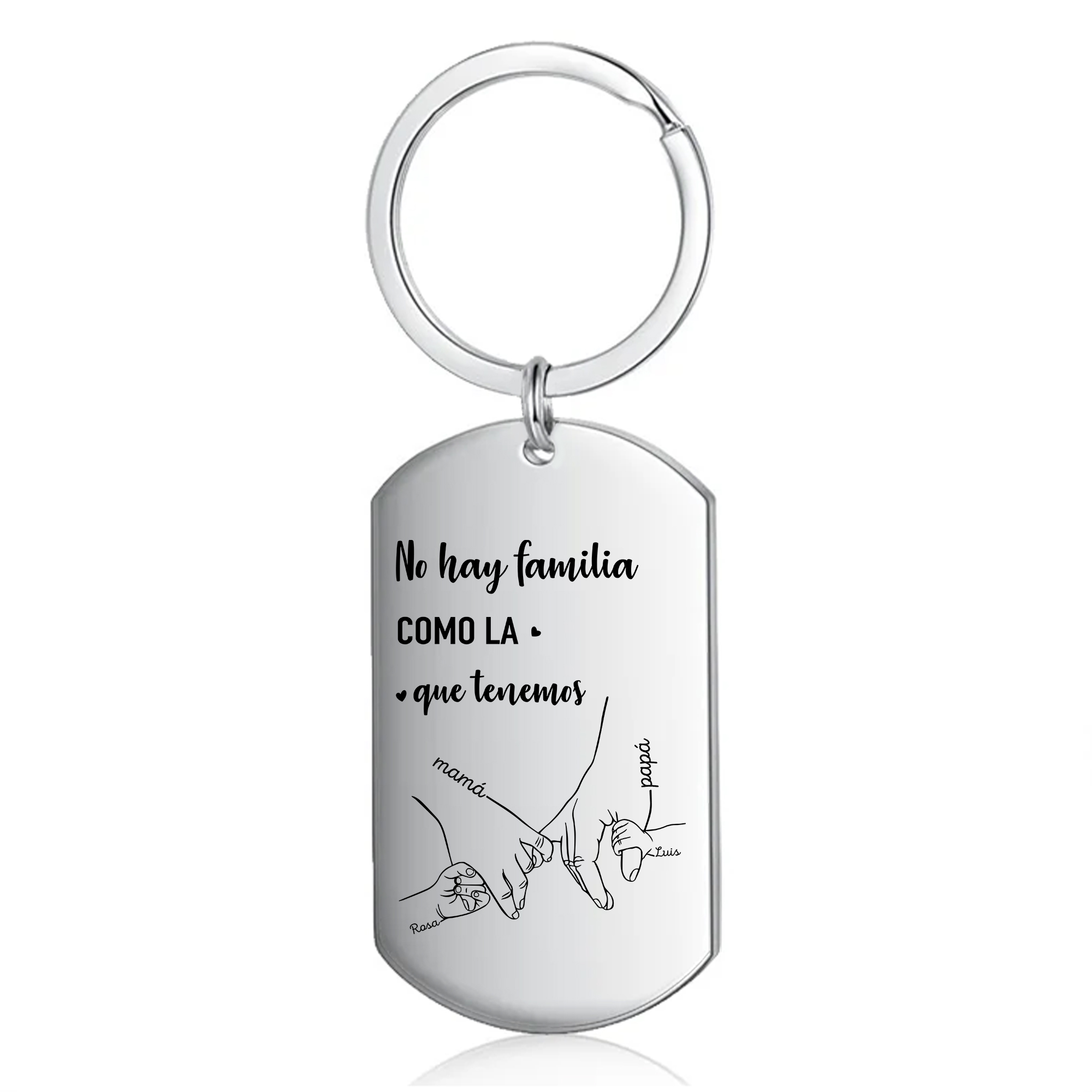 A familia-Llavero Personalizado MANOS COGIDAS 2-6 Nombres-Jessemade ES