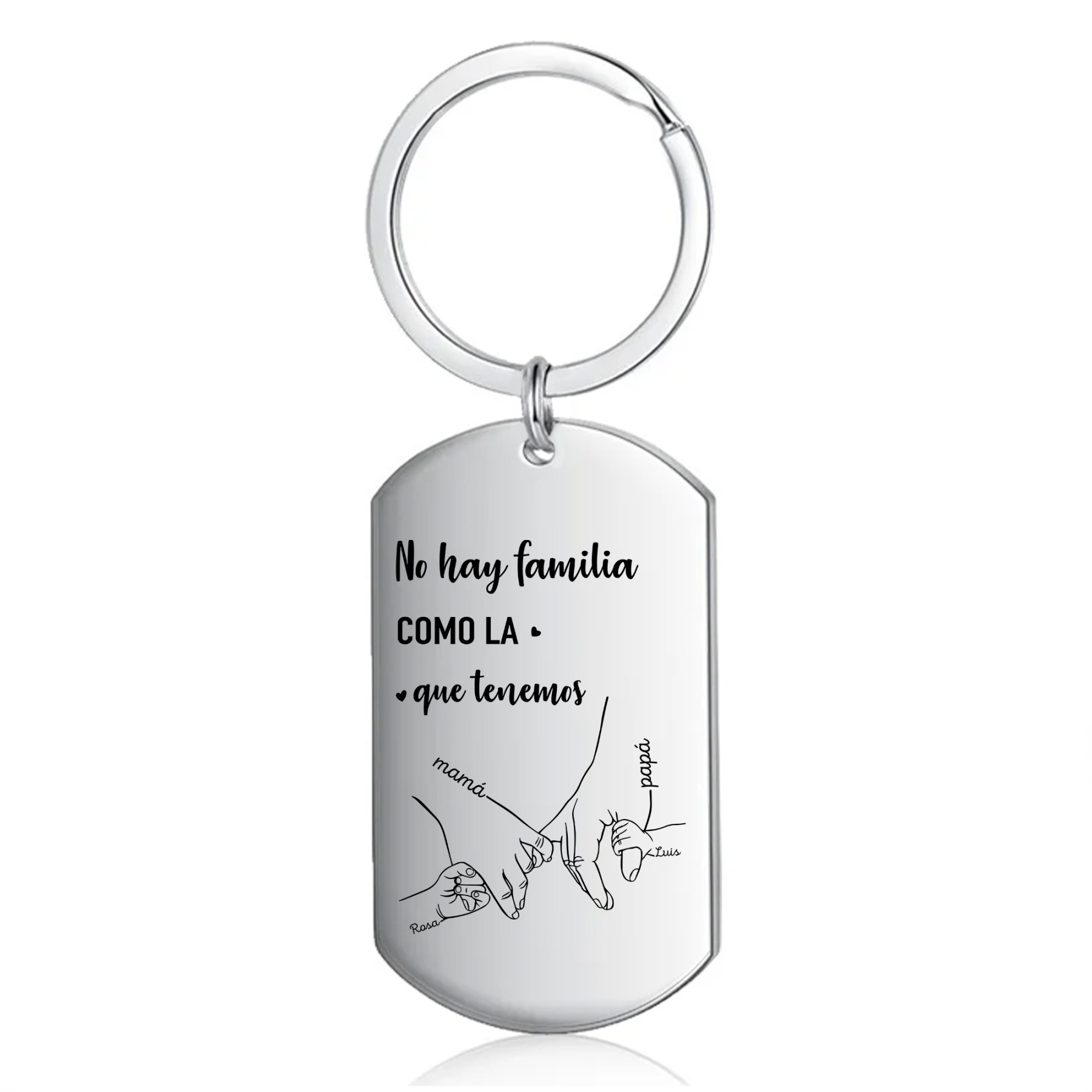 A familia-Llavero Personalizado MANOS COGIDAS 2-6 Nombres-Jessemade ES