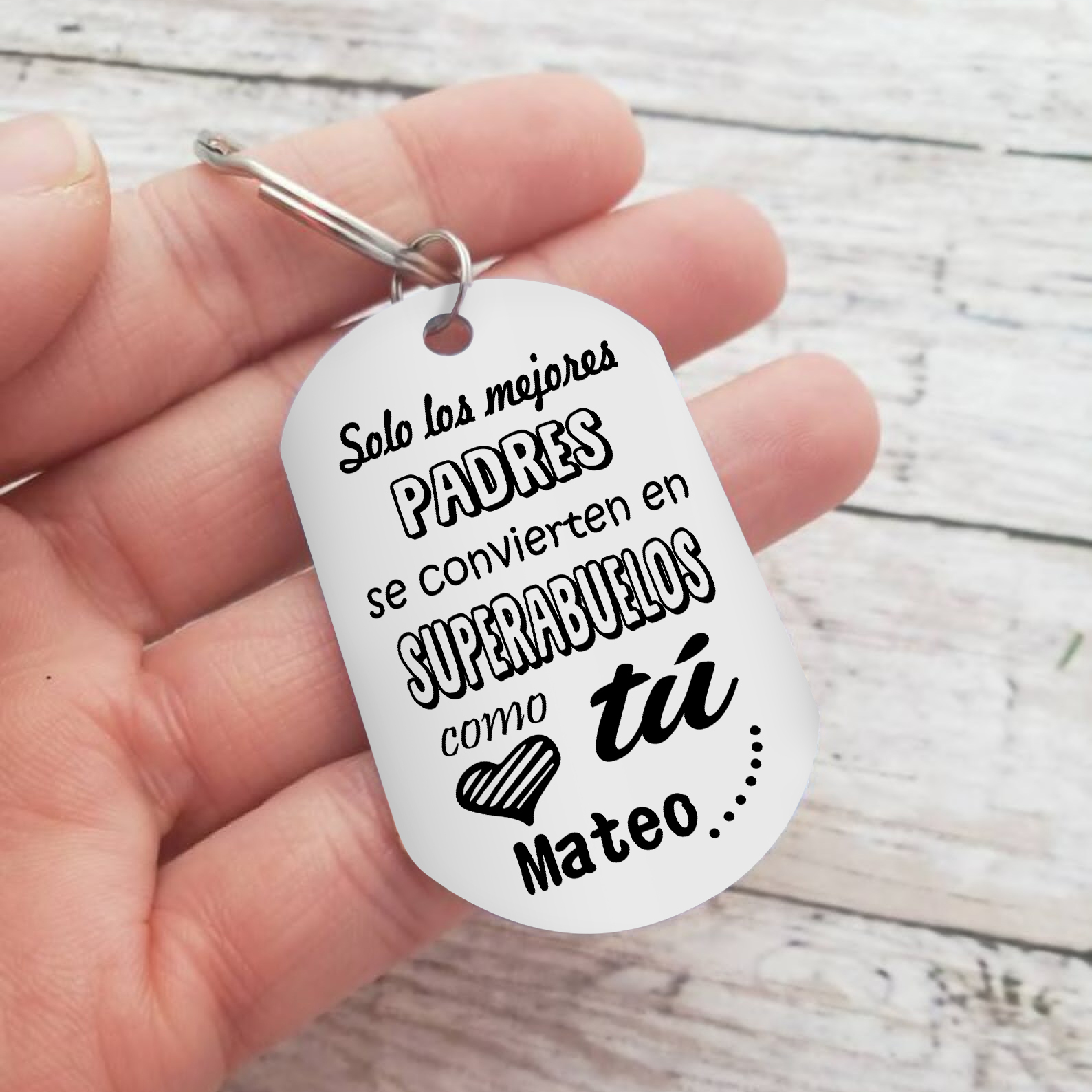 A mi abuelo-Llavero SUPERABUELOS personalizado con 1 nombre-Jessemade ES