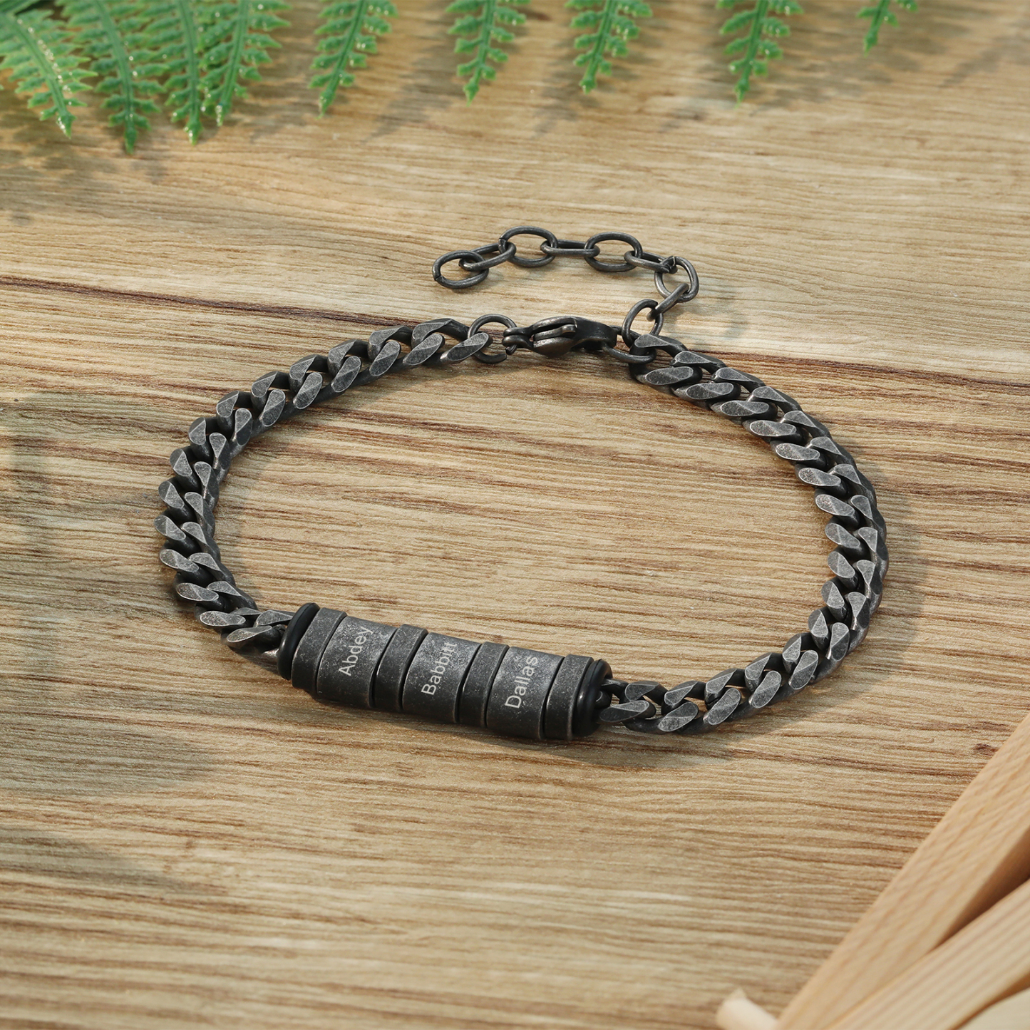 2-5 Nombres Personalizados Pulsera de Cadena Aros Personalizados de Nombres de Acero Inoxidable-Jessemade ES