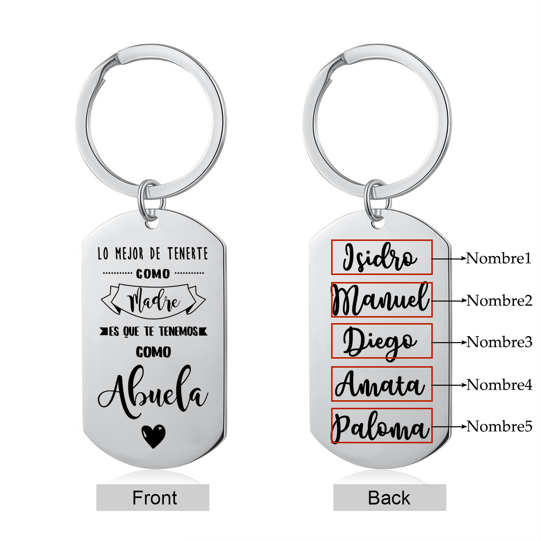 A mi abuela - Llavero 1-5 Nombres Personalizado LA MEJOR ABUELA-Jessemade ES