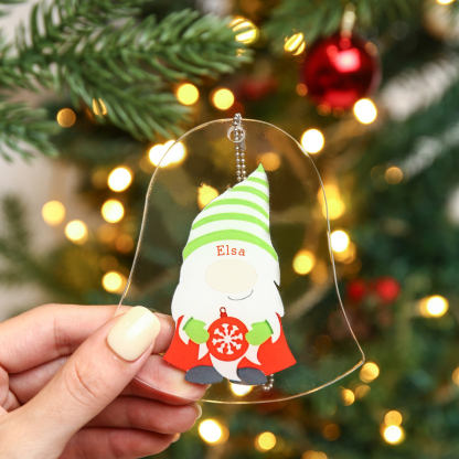 Navidad-Ornamento navideño de acrílico genios en forma de campanilla con 1 nombre personalizado