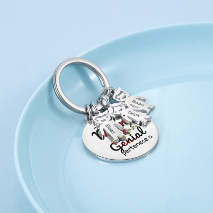 A mi mamá - Llavero 1-5 Nombres Personalizado con Charms de Niños-Jessemade ES