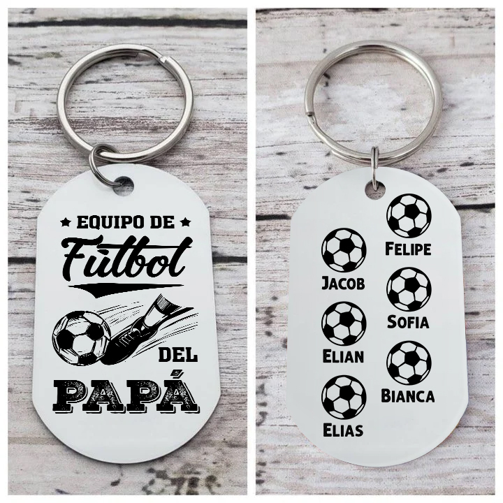 A mi papá-Llavero 1-7 Nombres Personalizados EQUIPO DE FÚTBOL DEL PAPÁ-Jessemade ES