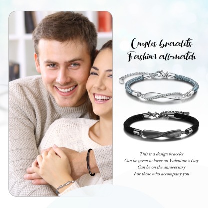 Pulseras infinito para pareja pulsera sin personalización