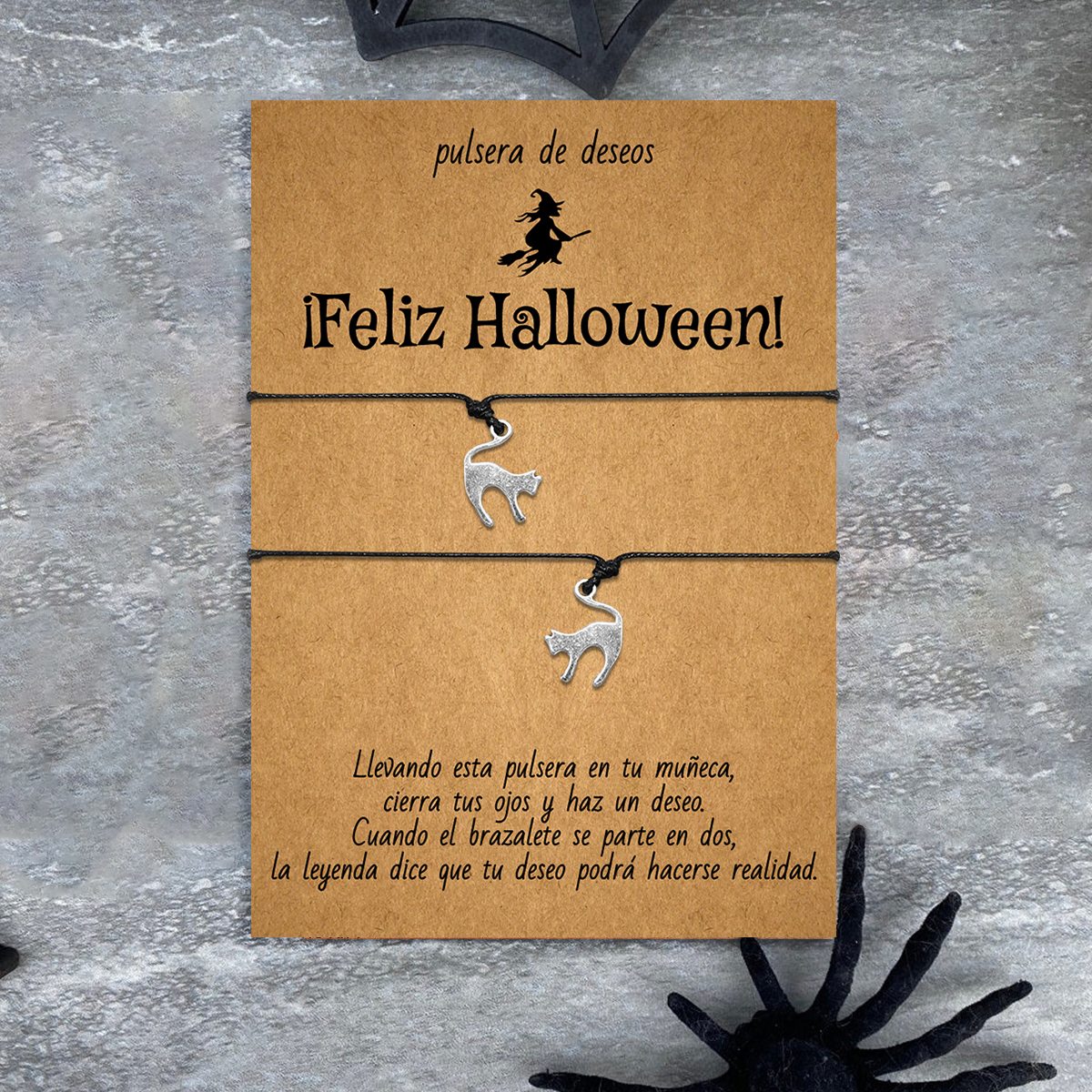 Pulsera de deseos-Unidad de 2 pulseras de gato🐈 ¡Feliz Halloween!-Jessemade ES