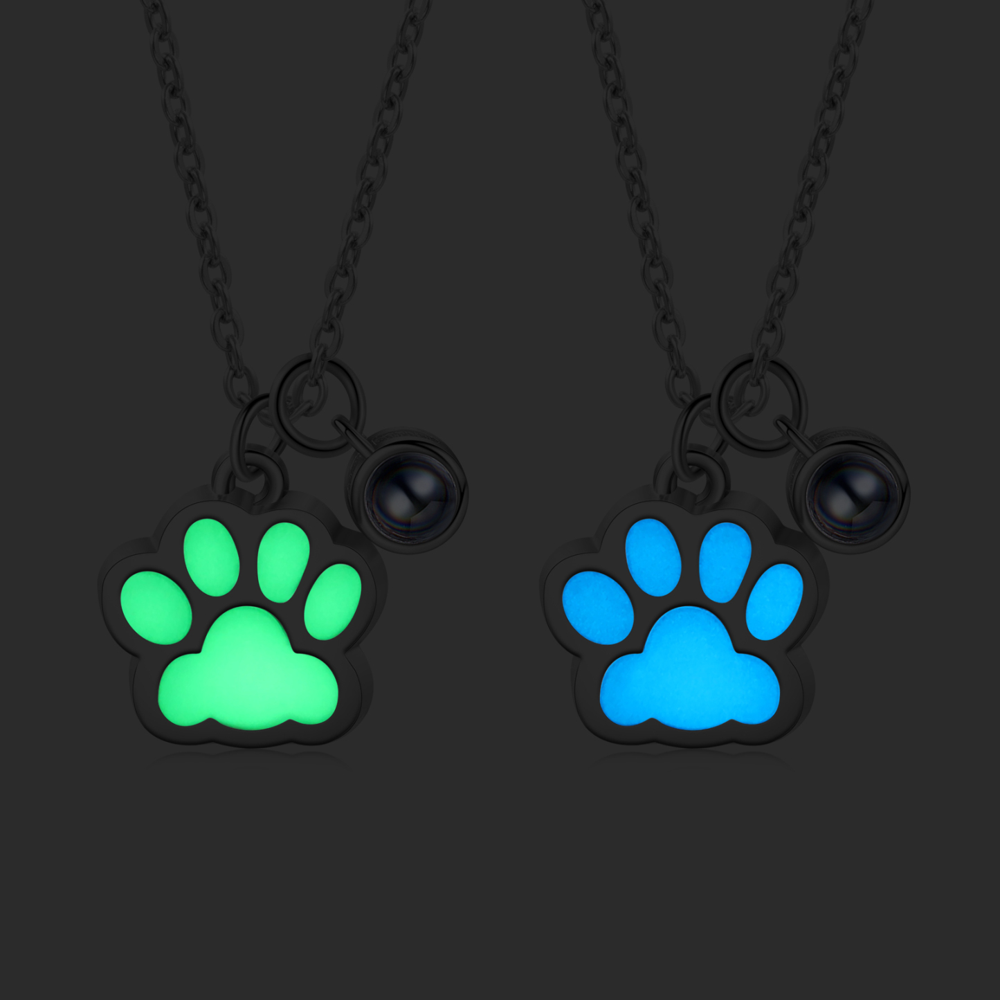 Collar para pareja de pata fluorescente con proyección de foto en color-Jessemade ES