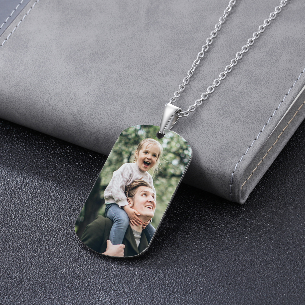 A MI PAPÁ-Collar de placa personalizada con foto-Jessemade ES