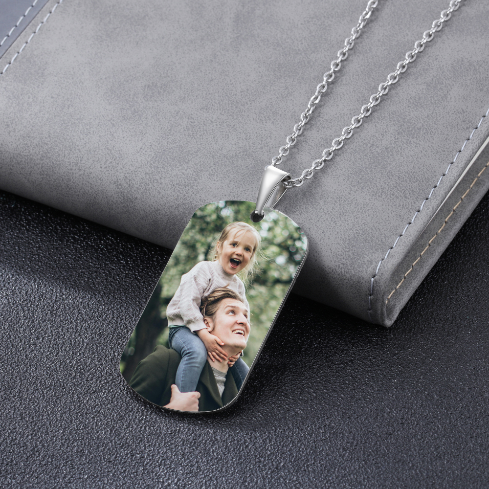 A MI PAPÁ-Collar de placa personalizada con foto-Jessemade ES