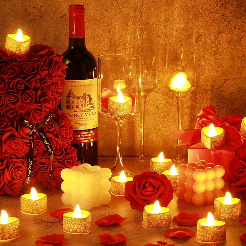 San Valentín-1 pieza de candela electrónica de corazón-Jessemade ES