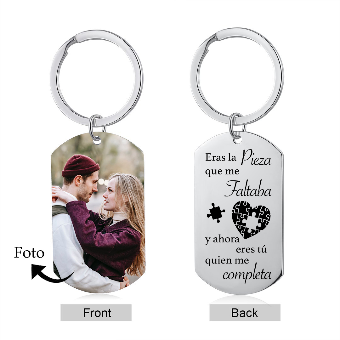 Llavero para pareja rompecabezas de corazón personalizado con foto | Jessemade