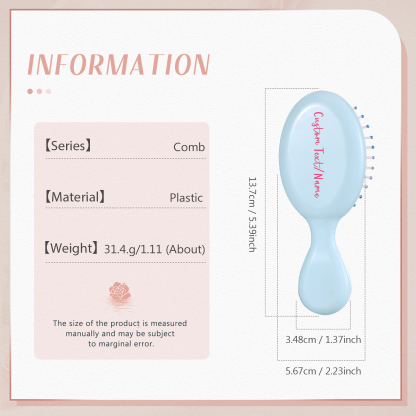 Accesorios peine colorido para mujer con texto personalizado