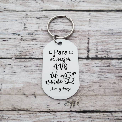 A mi abuelo-Llavero catalán EL MEJOR AVÓ DEL MUNDO personalizado con 1 texto-Jessemade ES