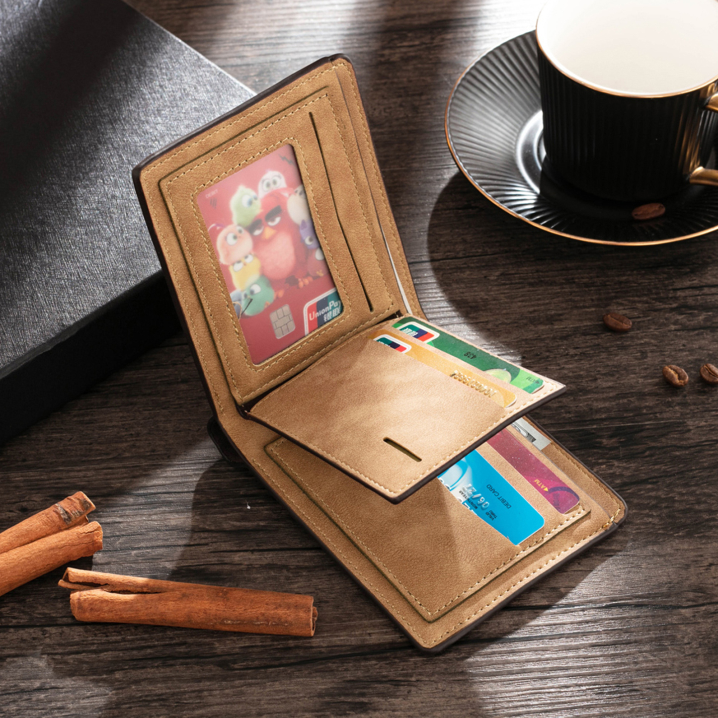 A mi papá-Cartera, billetera clásica siluetas 2-3 nombres personalizados para hombre monedero-Jessemade ES