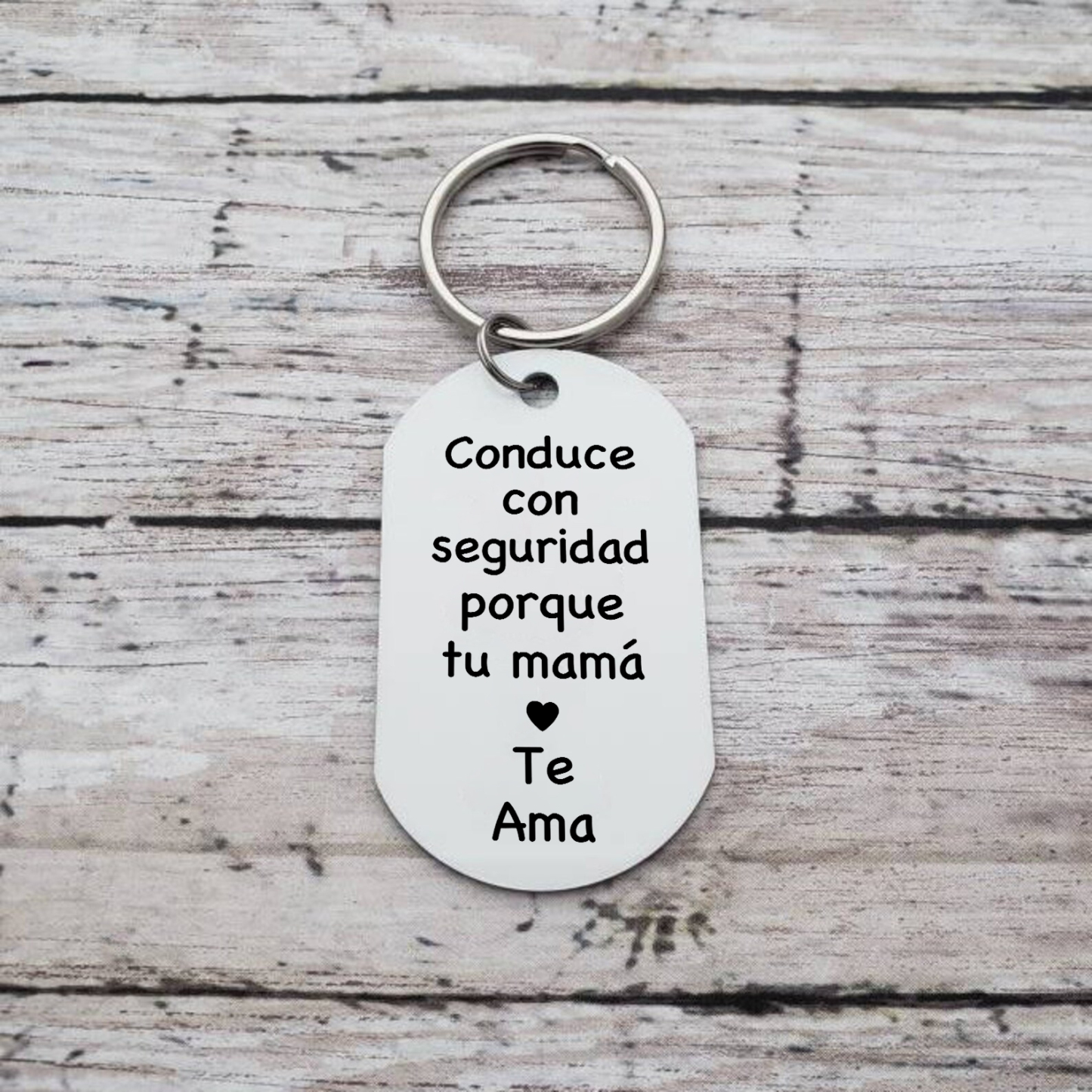 A mi hijo-Llavero de placa "Conduce con seguridad" de padres-Jessemade ES