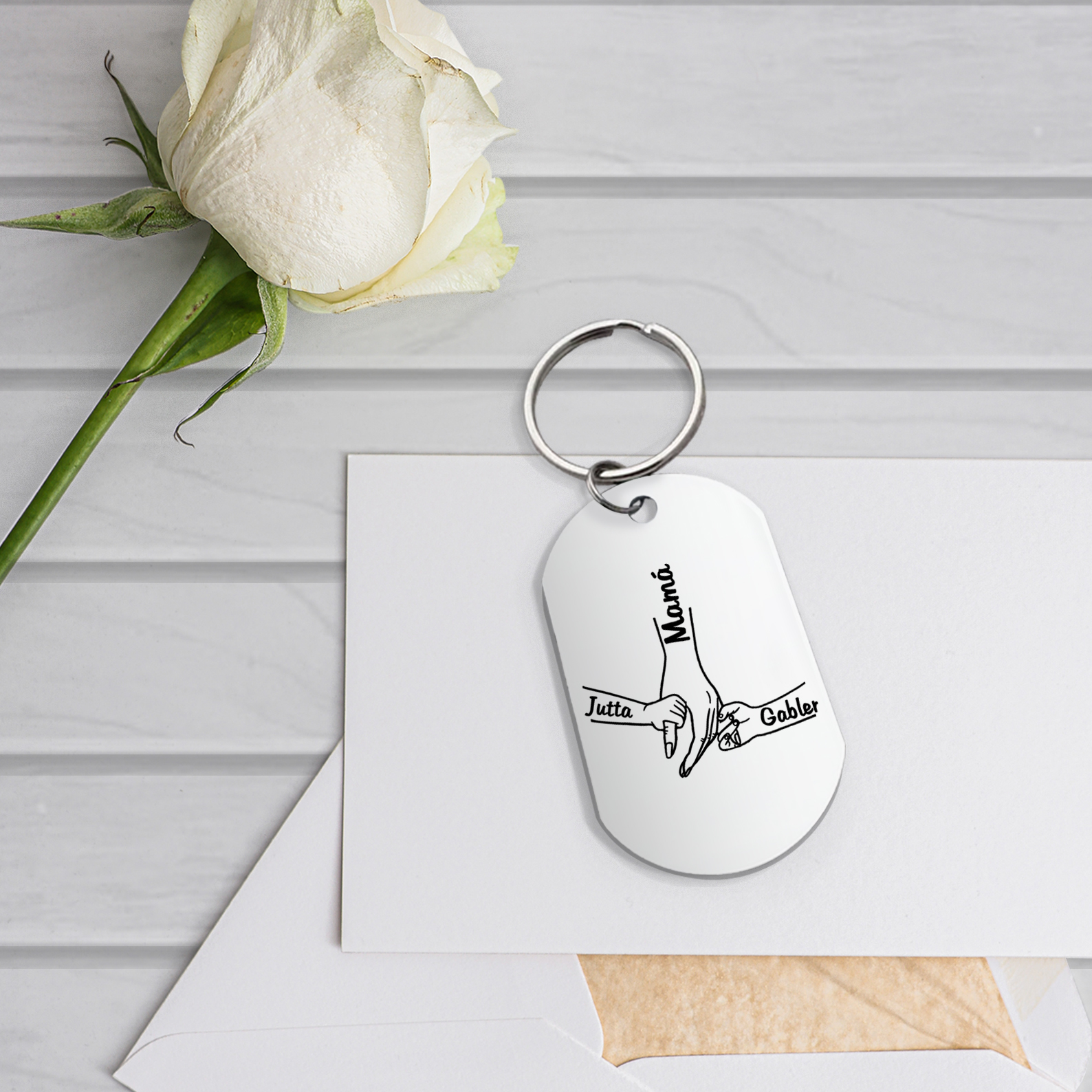 A mi mamá-Llavero 1-5 Nombres Personalizados MANOS COGIDAS-Jessemade ES