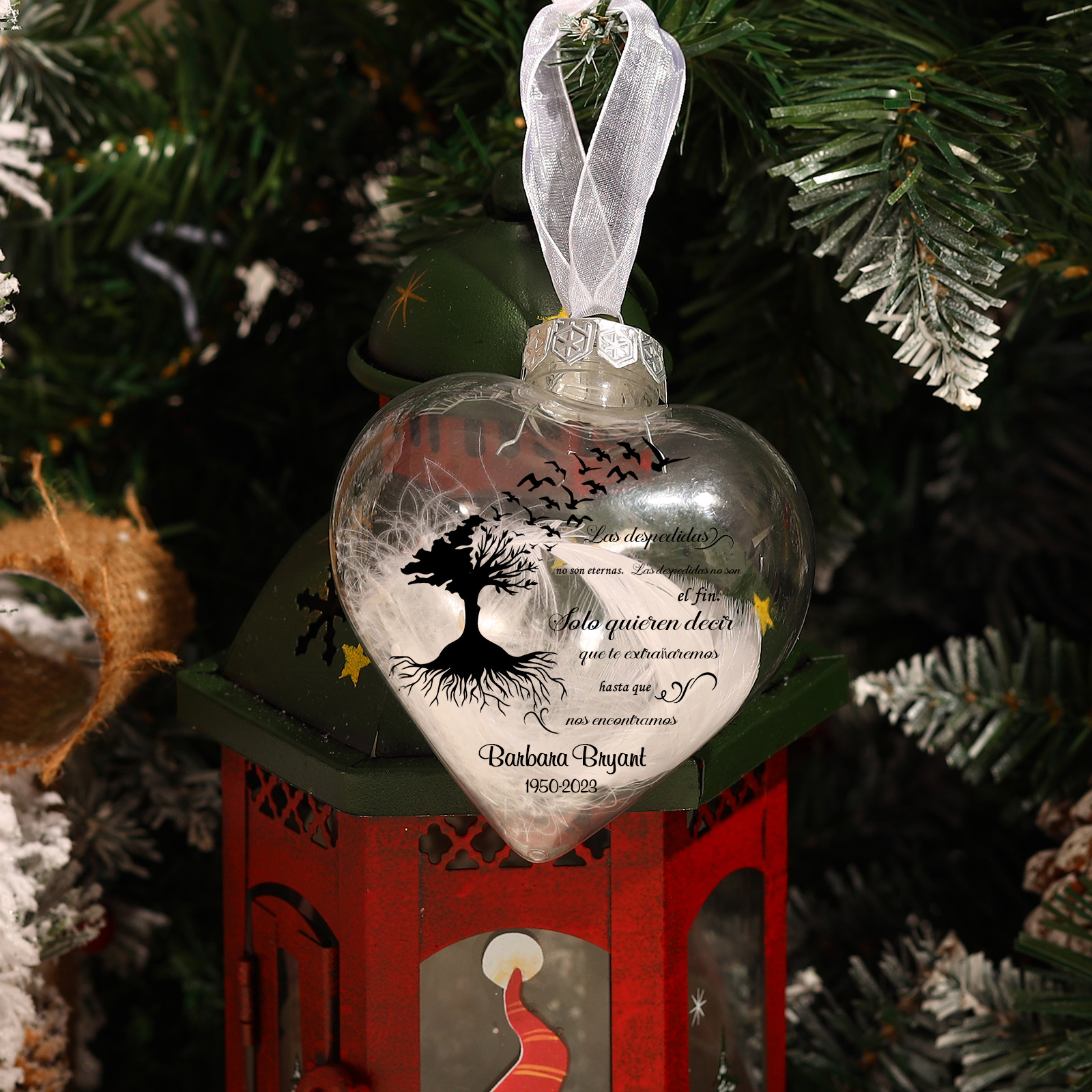 Bola navideña conmemorativa Adorno de Navidad 1 nombre y años personalizados con pluma -Jessemade ES