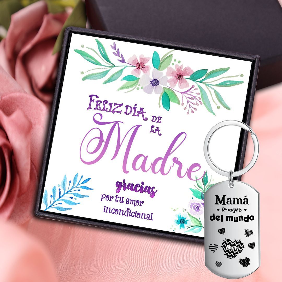 A mi mamá-Llavero 1-6 Nombres Personalizados CORAZONES-Jessemade ES