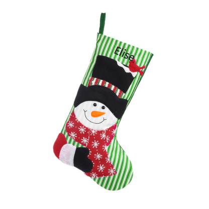 Adornos de medias navideñas con muñeco Bolsa de regalo 1 Nombre personalizado-Jessemade ES