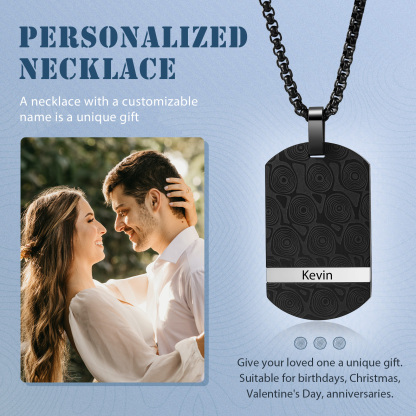 Collar de placa personalizado con 1 nombre para hombre-Jessemade ES