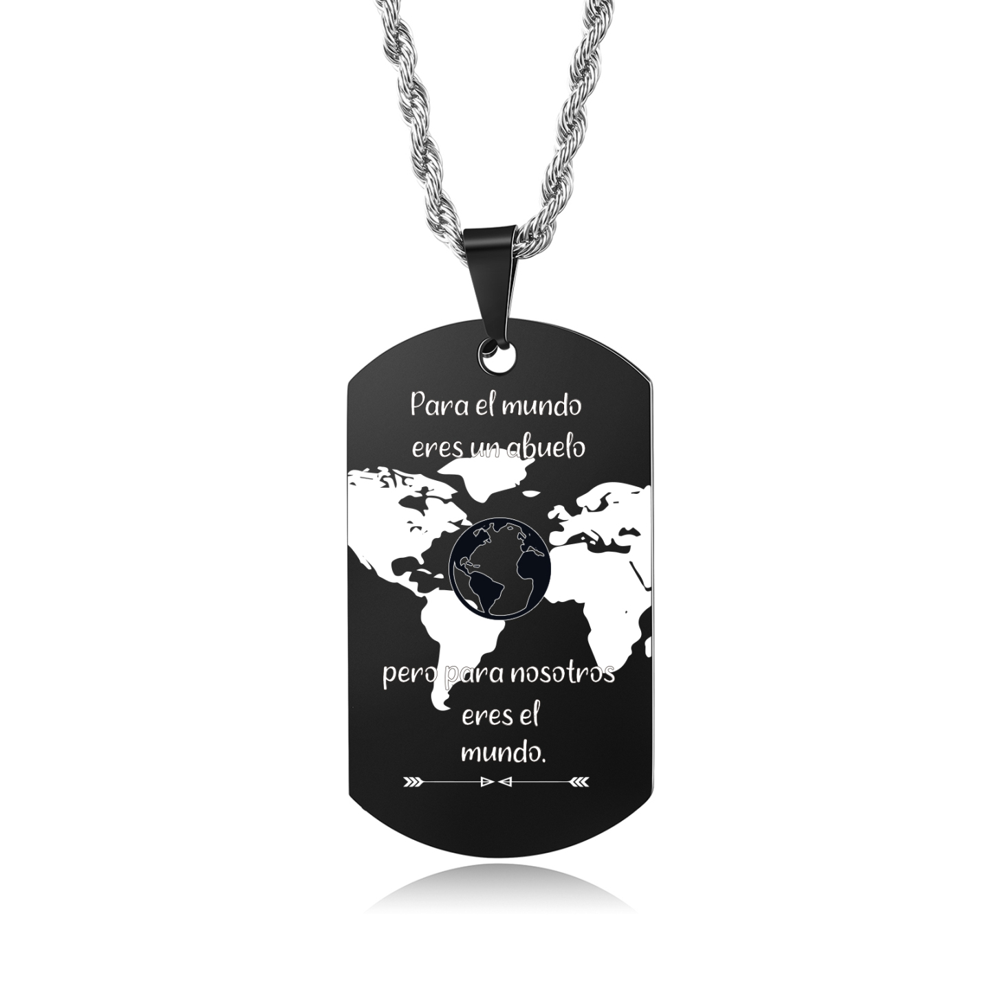 A MI ABUELO-Collar mapa del mundo de placa-Jessemade ES