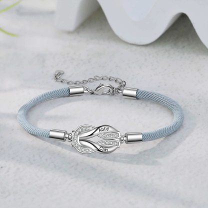 Pulsera para mujer personalizada con 2 nombres nudo infinito-Jessemade ES