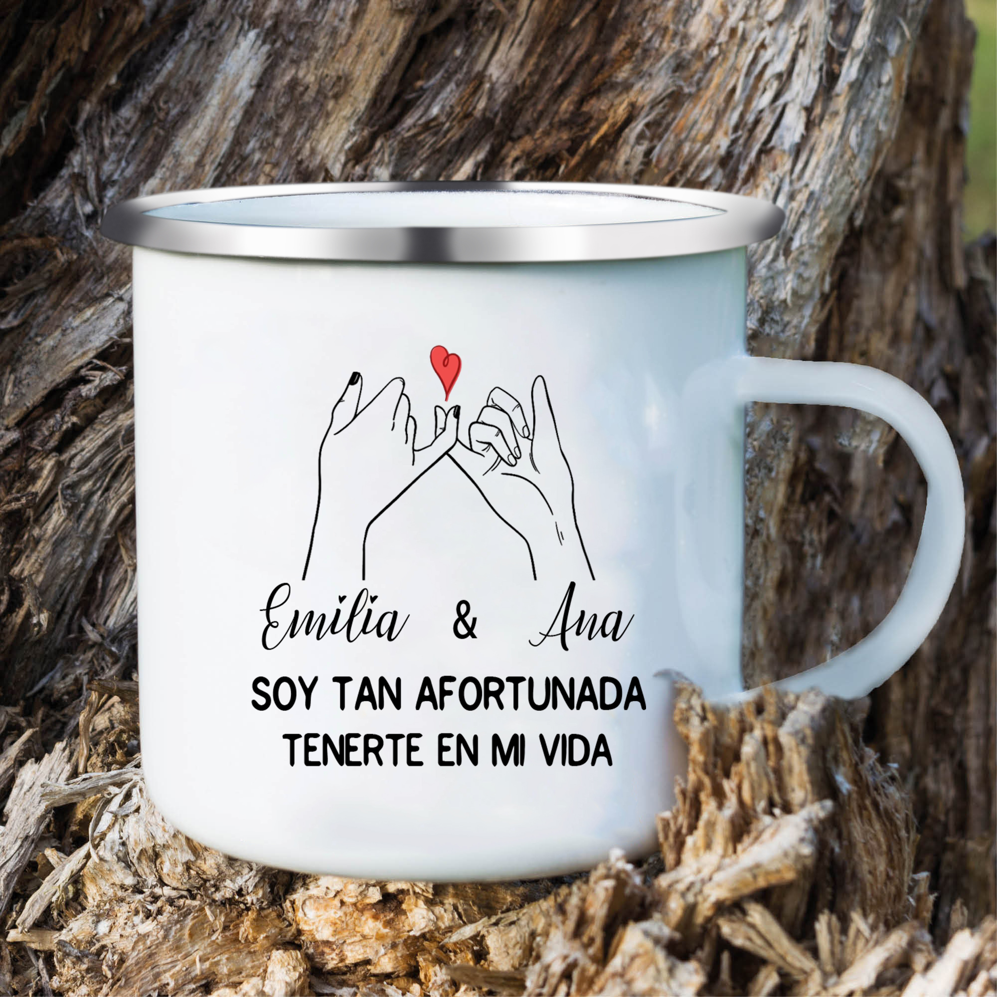 Taza para amigas pinky swear 2 nombres personalizados-Jessemade ES