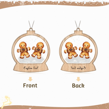 Navidad-Ornamentos Navideños de Acrílico Bola de Cristal 2 Nombres con Texto Personalizados