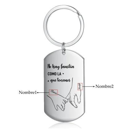 A familia-Llavero Personalizado MANOS COGIDAS 2-6 Nombres-Jessemade ES