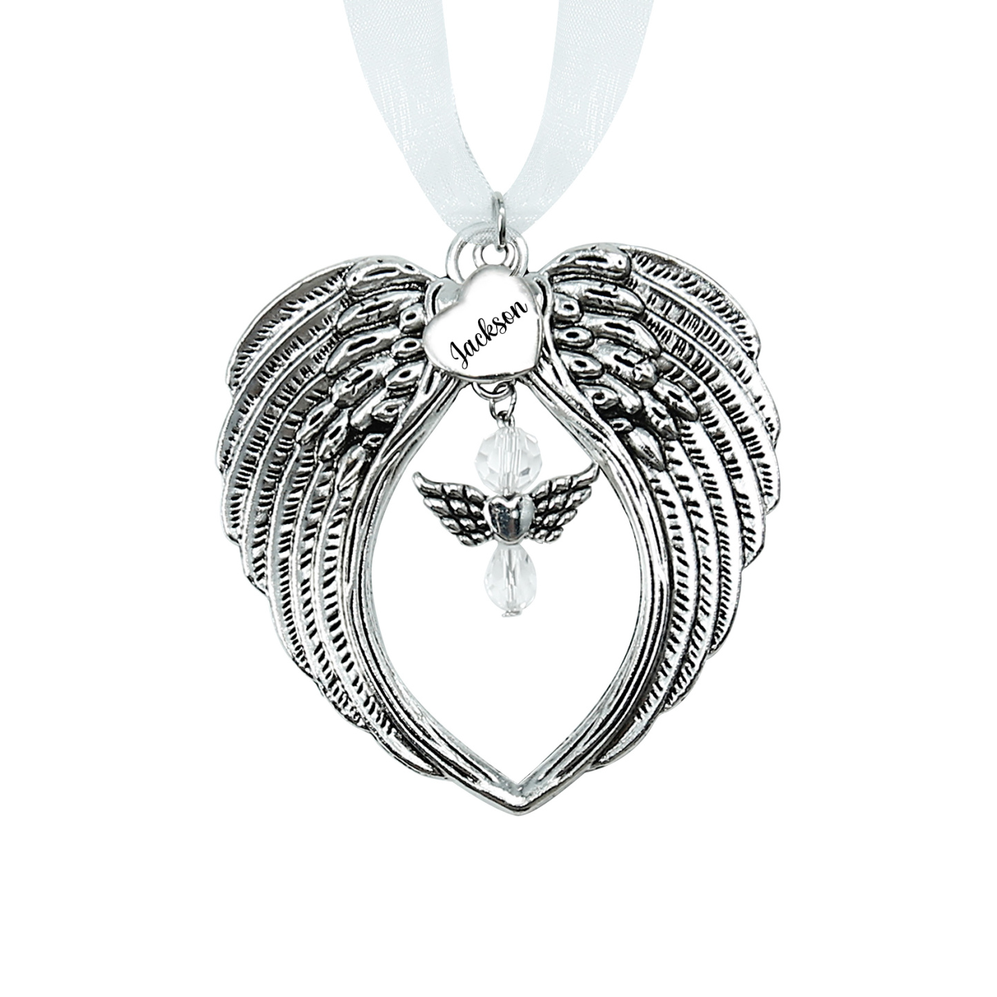 Boule transparente de plumes Ornements