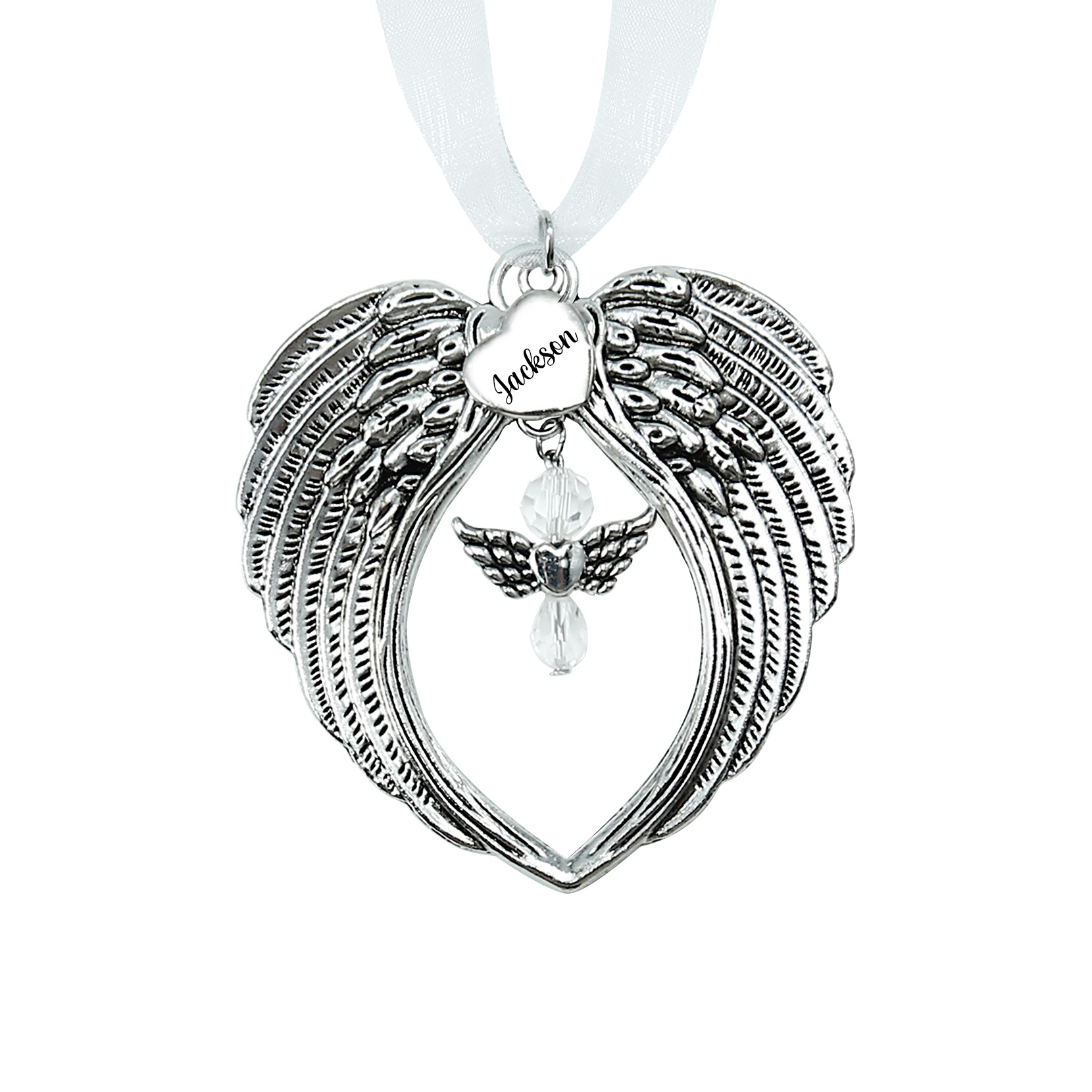 Boule transparente de plumes Ornements