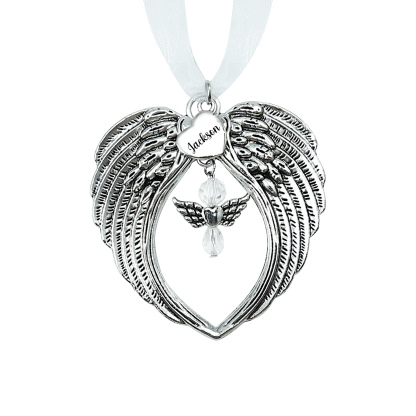 Boule transparente de plumes Ornements