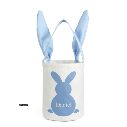 Pascua-Bolsa de conejo con 1 nombre personalizado-Jessemade ES