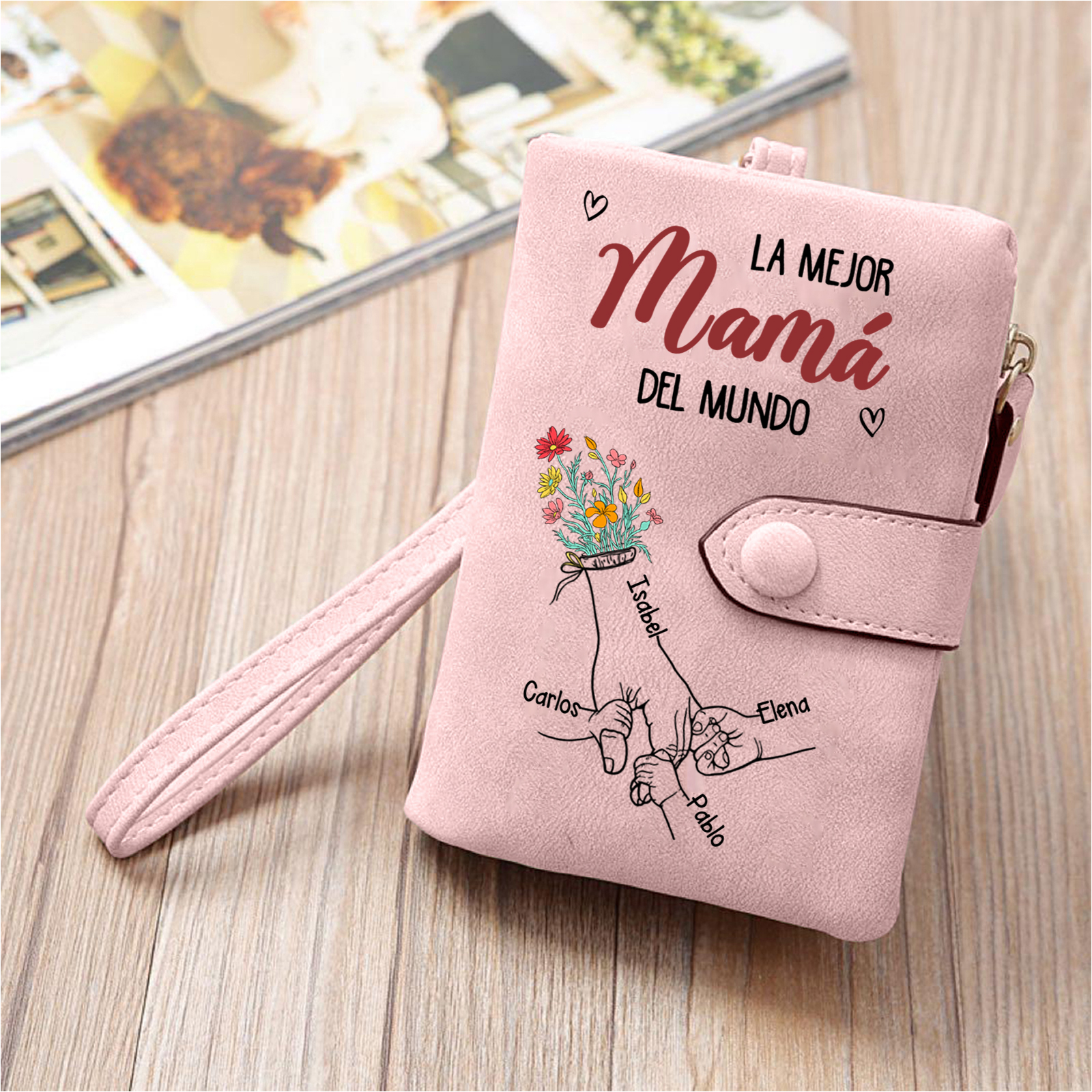 Cartera Personalizada «Le Mejor Mamá / Abuela del Mundo» con los Nombres de los Niños