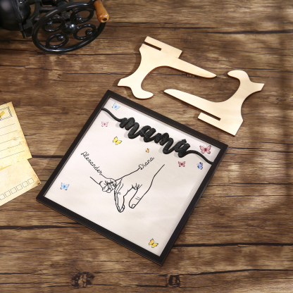 A mi mamá-Adorno 2-7 nombres personalizados decoración de madera mano con manitos-Jessemade ES