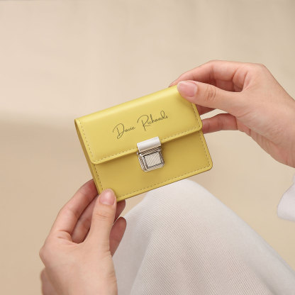 Cartera, billetera con 1 texto y 1 foto personalizados monedero clásico para mujer-Jessemade ES