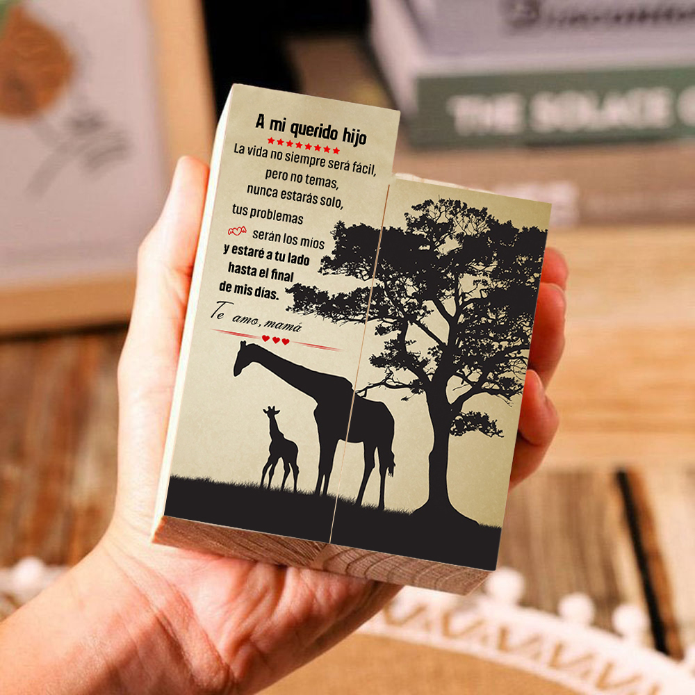 Candelero de dos piezas para hijo de mamá de madera de dos piezas sin candela