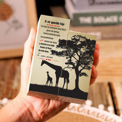 Candelero de dos piezas para hijo de mamá de madera de dos piezas sin candela